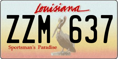 LA license plate ZZM637
