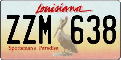 LA license plate ZZM638