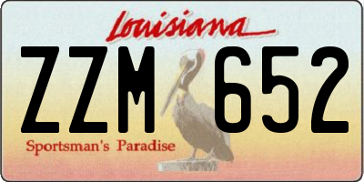 LA license plate ZZM652