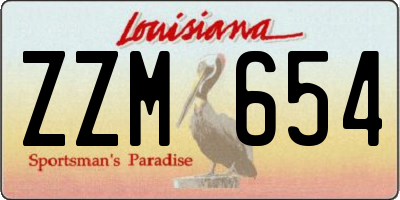 LA license plate ZZM654