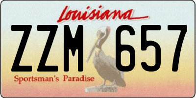 LA license plate ZZM657