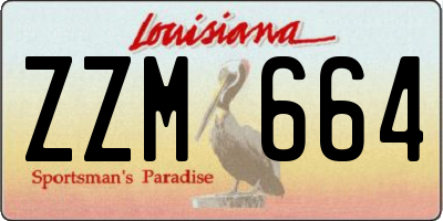 LA license plate ZZM664