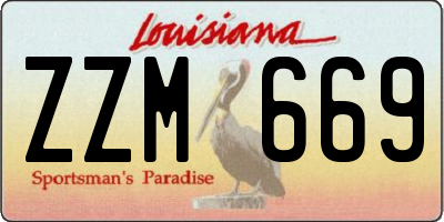 LA license plate ZZM669