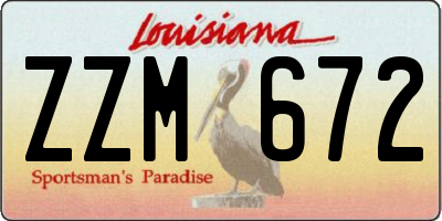 LA license plate ZZM672