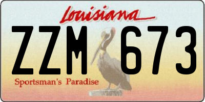 LA license plate ZZM673