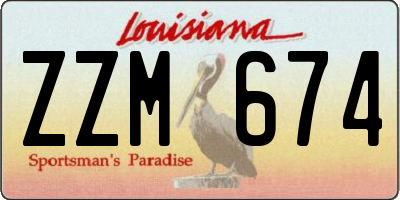 LA license plate ZZM674
