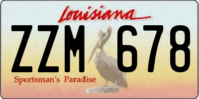 LA license plate ZZM678