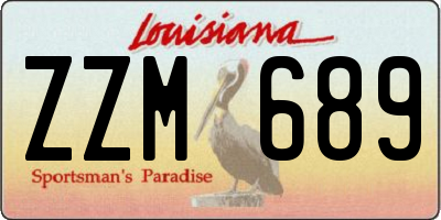 LA license plate ZZM689