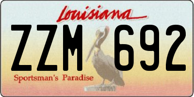 LA license plate ZZM692