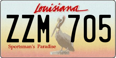 LA license plate ZZM705