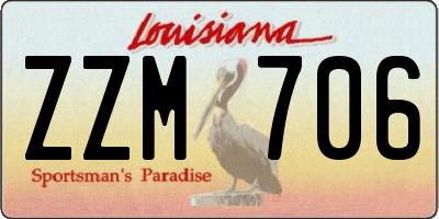 LA license plate ZZM706