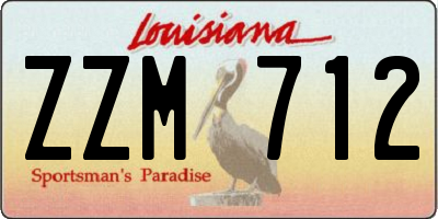 LA license plate ZZM712