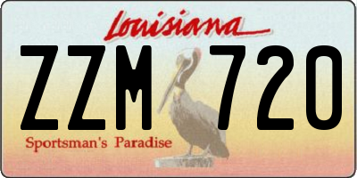 LA license plate ZZM720