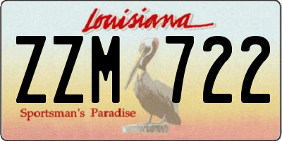 LA license plate ZZM722