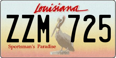 LA license plate ZZM725