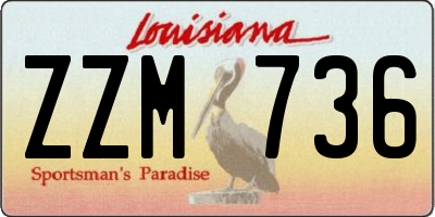 LA license plate ZZM736