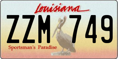 LA license plate ZZM749