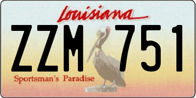 LA license plate ZZM751