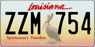 LA license plate ZZM754