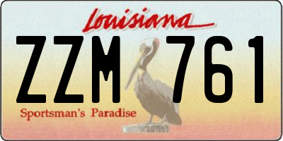 LA license plate ZZM761