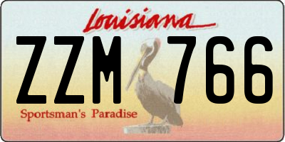 LA license plate ZZM766