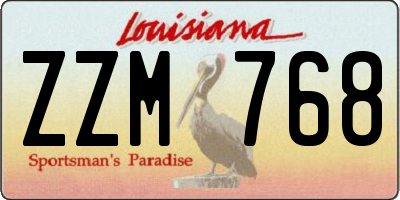 LA license plate ZZM768