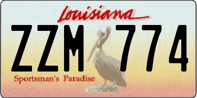 LA license plate ZZM774