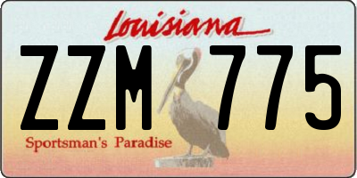 LA license plate ZZM775