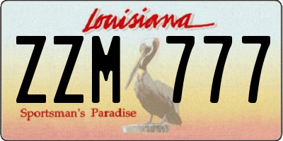 LA license plate ZZM777