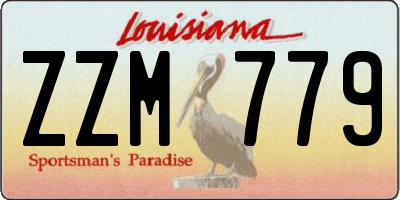 LA license plate ZZM779
