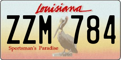 LA license plate ZZM784