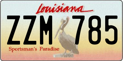 LA license plate ZZM785