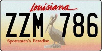 LA license plate ZZM786