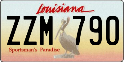 LA license plate ZZM790