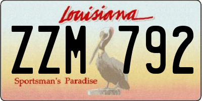 LA license plate ZZM792