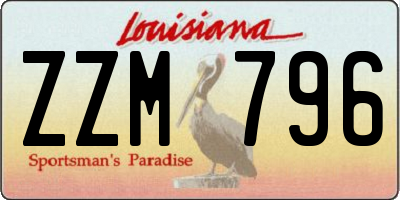 LA license plate ZZM796