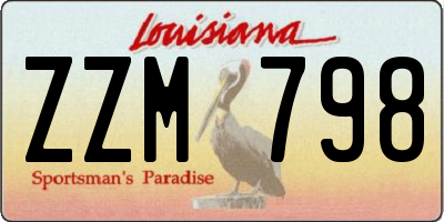 LA license plate ZZM798