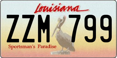 LA license plate ZZM799