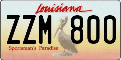 LA license plate ZZM800