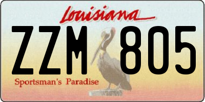 LA license plate ZZM805