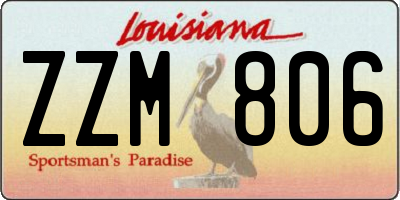 LA license plate ZZM806