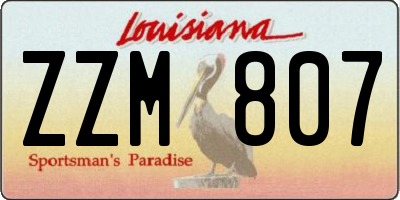 LA license plate ZZM807