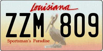 LA license plate ZZM809