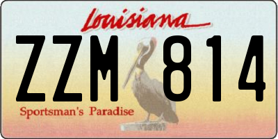 LA license plate ZZM814