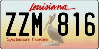 LA license plate ZZM816