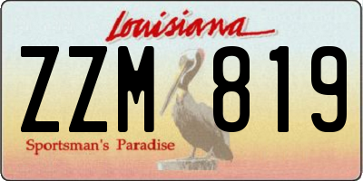 LA license plate ZZM819