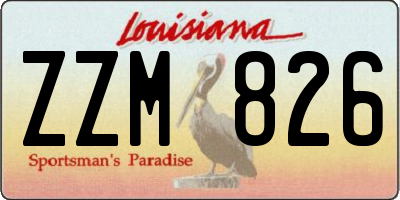 LA license plate ZZM826