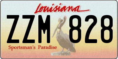 LA license plate ZZM828