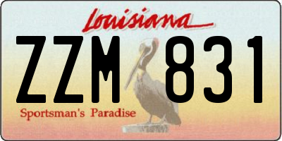 LA license plate ZZM831