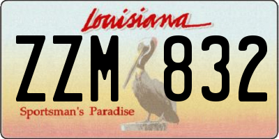 LA license plate ZZM832